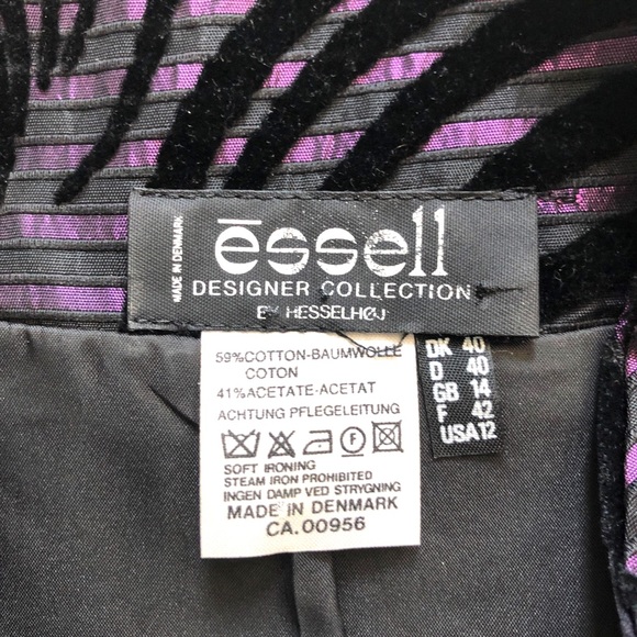 Vintabge 80s Womens Blazer Purple Black | Large - Picture 7 of 9